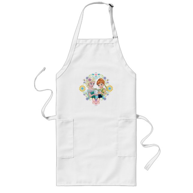 Anna and Elsa | Gift for Sister Long Apron (Front)