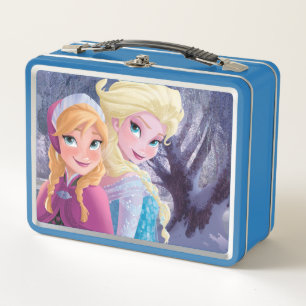 Anna and Elsa   Holding Hands Metal Lunch Box