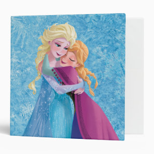 Anna and Elsa Hugging Binder