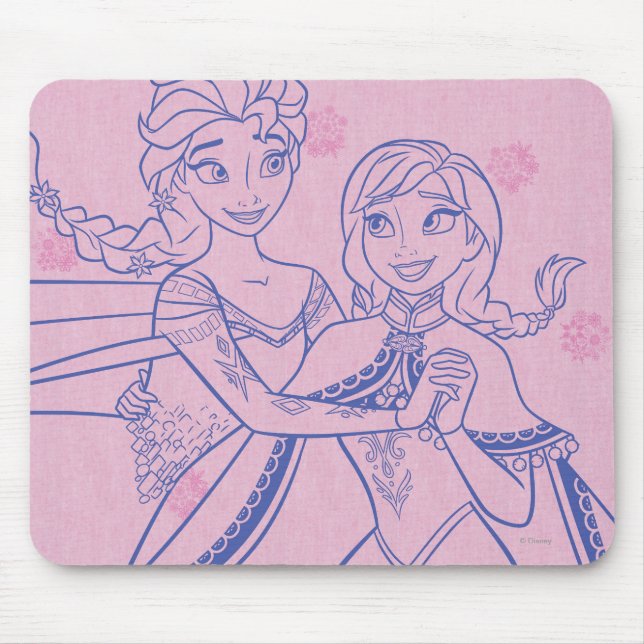 Anna and Elsa | I Love My Sister Mouse Pad (Front)
