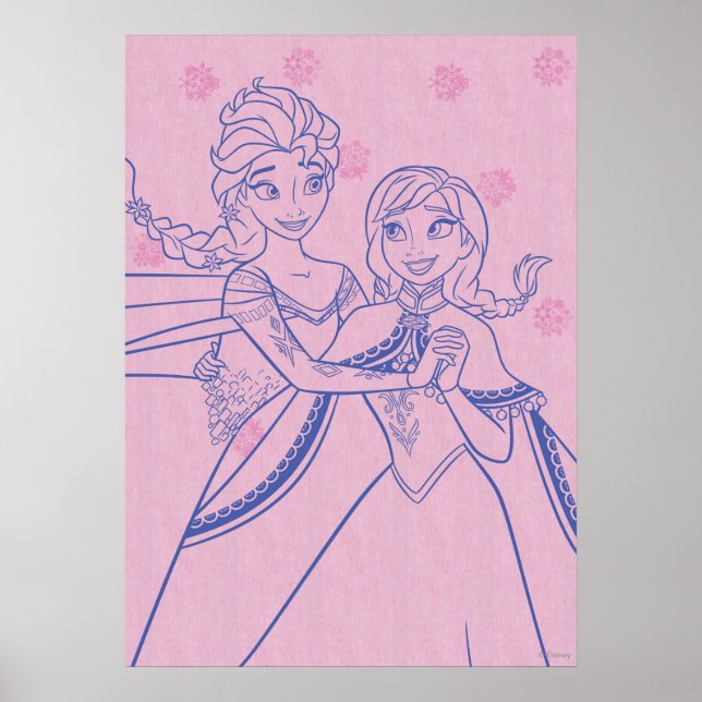 Anna and Elsa | I Love My Sister Poster (Front)