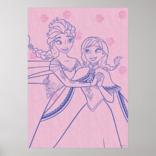 Anna and Elsa   I Love My Sister Poster