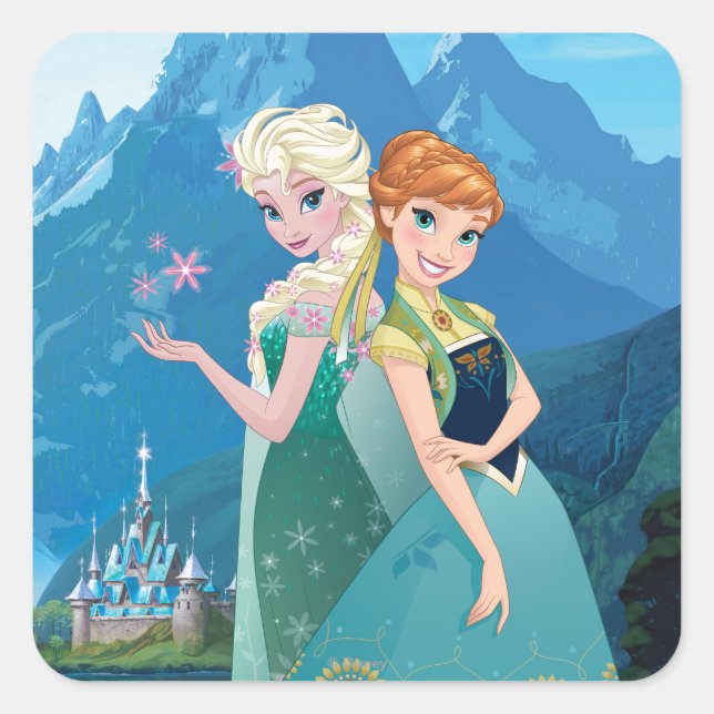 Anna and Elsa | My Sister Loves Me Square Sticker (Front)