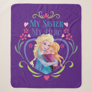 Anna and Elsa   My Sister My Hero Sherpa Blanket