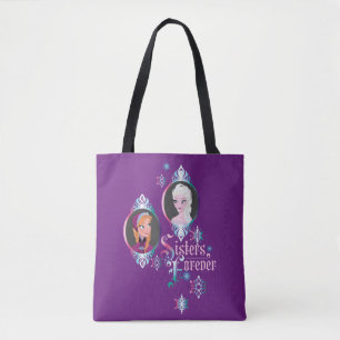 Anna and Elsa   Portraits in Snowflakes Tote Bag