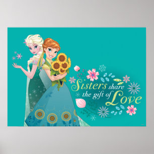 Anna and Elsa   Sister Love Poster