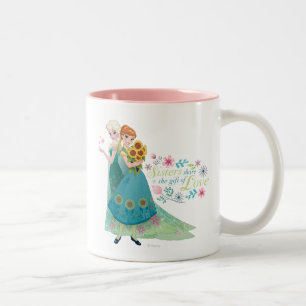 Anna and Elsa   Sister Love Two-Tone Coffee Mug