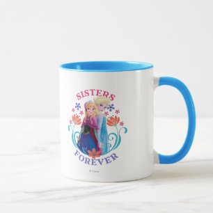 Anna and Elsa   Sisters with Flowers Mug