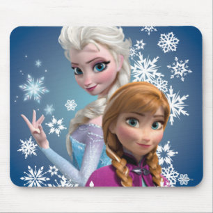 Anna and Elsa Snowflakes Mouse Pad