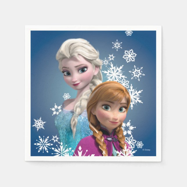 Anna and Elsa | Snowflakes  Napkin (Front)