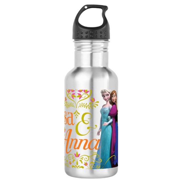 Anna and Elsa | Standing Back to Back 710 Ml Water Bottle (Front)