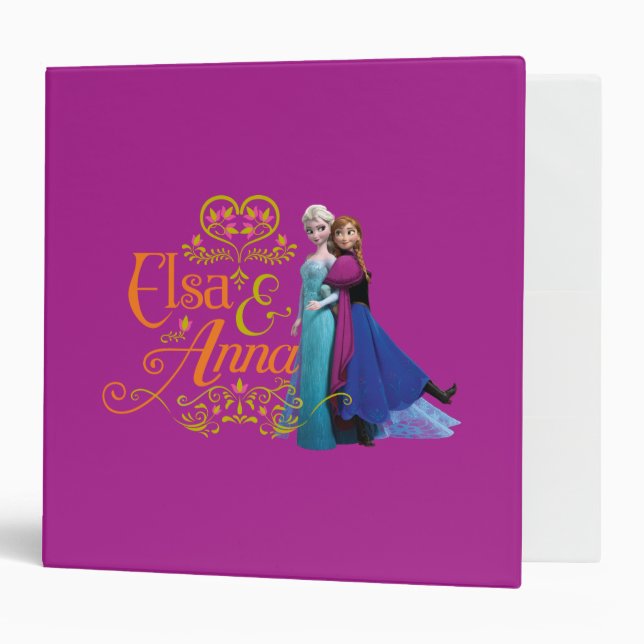 Anna and Elsa | Standing Back to Back Binder (Front/Inside)