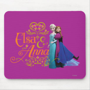 Anna and Elsa   Standing Back to Back Mouse Pad