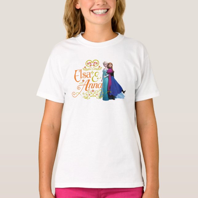 Anna and Elsa | Standing Back to Back T-Shirt (Front)