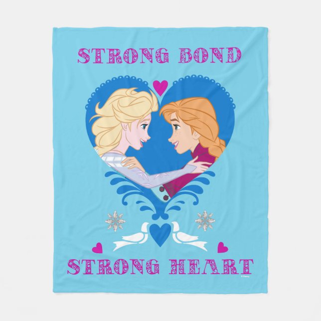 Anna and Elsa | Strong Bond, Strong Heart Fleece Blanket (Front)