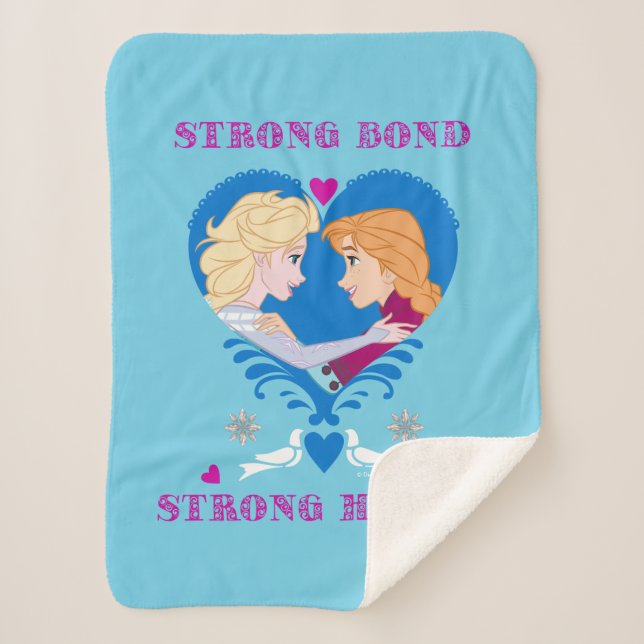 Anna and Elsa | Strong Bond, Strong Heart Sherpa Blanket (Front)