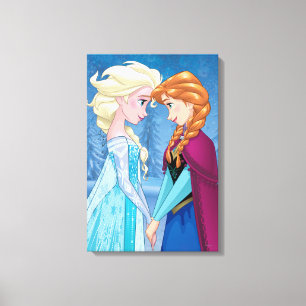 Anna and Elsa   Together Forever Canvas Print