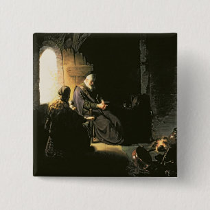 Anna and the Blind Tobit, c.1630 (oil on panel) 2 Inch Square Button