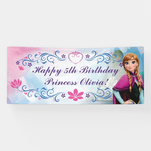 Anna Floral Birthday Banner (Horizontal)