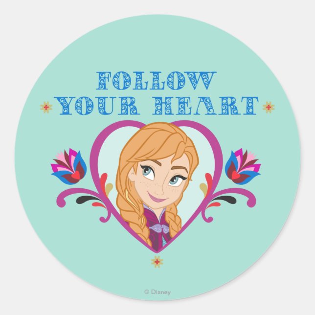 Anna | Follow your Heart Classic Round Sticker (Front)