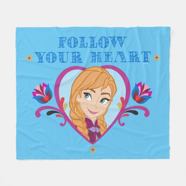 Anna | Follow your Heart Fleece Blanket (Front (Horizontal))