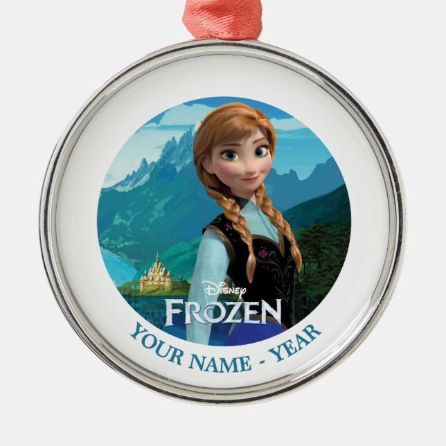 Anna | Frozen Logo And Anna Add Your Name Metal Ornament (Front)