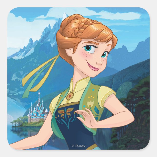 Anna | Heart Full of Sunshine Square Sticker (Front)