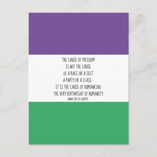 Anna Julia Cooper Quote Postcard (Front)