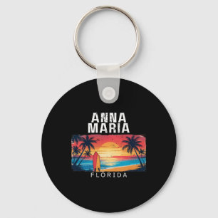 Anna Maria Beach Florida Men Women Surfing _1  Keychain