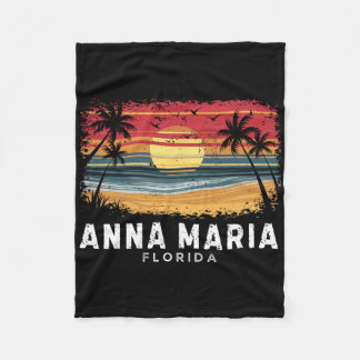 Anna Maria Beach Florida Surfboard Beach Fleece Blanket