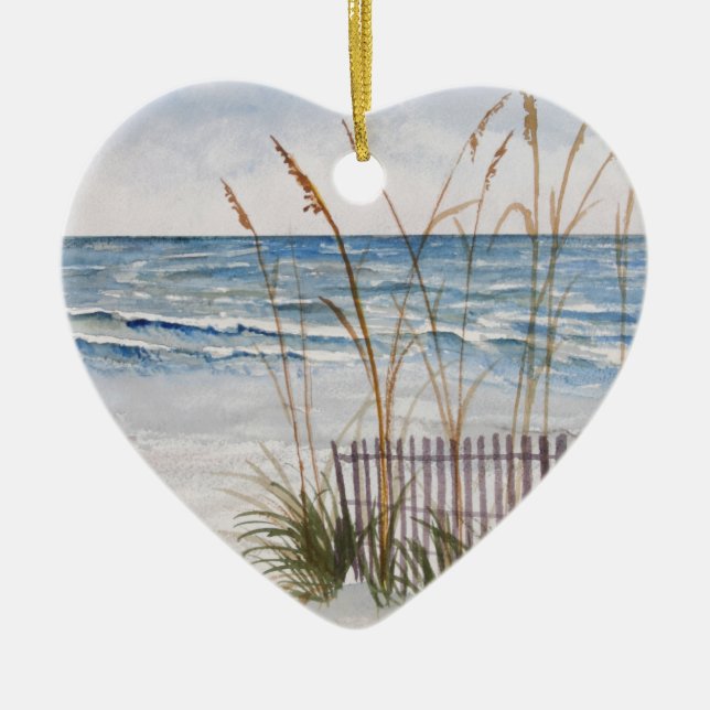 Anna Maria Island Beach Ceramic Ornament (Front)