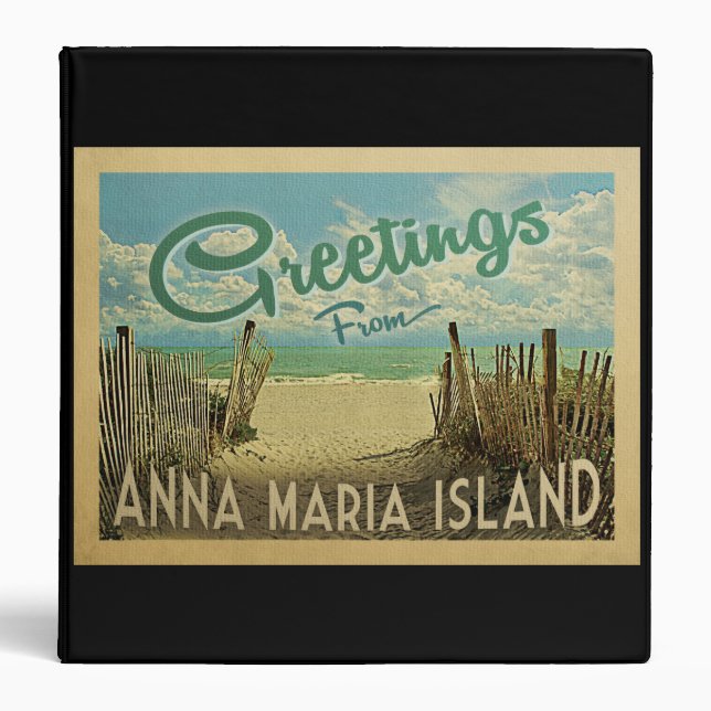 Anna Maria Island Beach Vintage Travel Binder (Front)