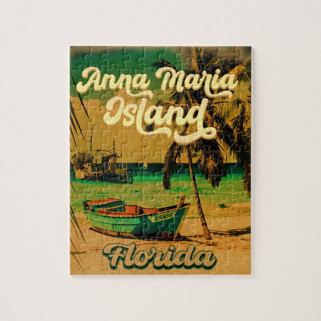 Anna Maria island Florida Beach Retro Souvenir Jigsaw Puzzle (Vertical)