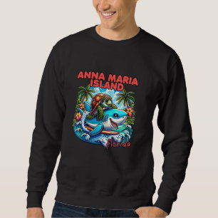Anna Maria Island Florida Beach Turtle and Shark Sweatshirt