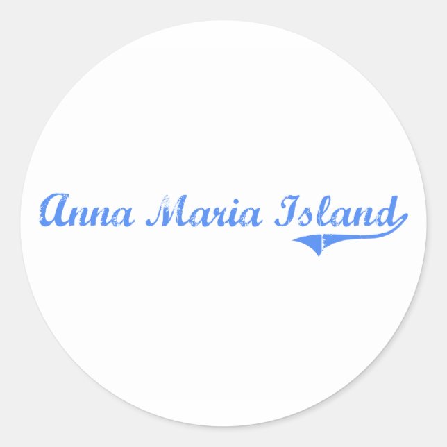 Anna Maria Island Florida Classic Design Round Sticker (Front)