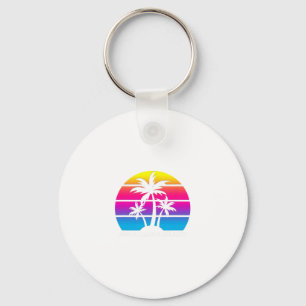 Anna Maria Island Florida Retro Palm Tree Vacation Keychain