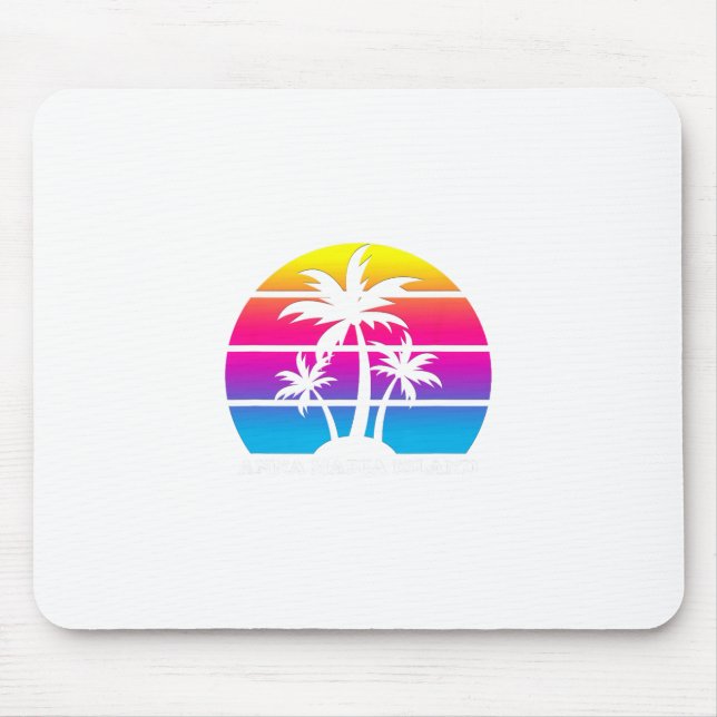 Anna Maria Island Florida Retro Palm Tree Vacation Mouse Pad (Front)