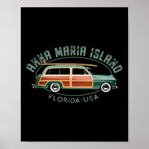 Anna Maria Island Florida Vintage Surfing Poster