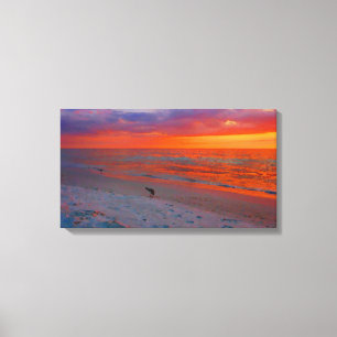Anna Maria Island Sunset Watercolor Canvas Print