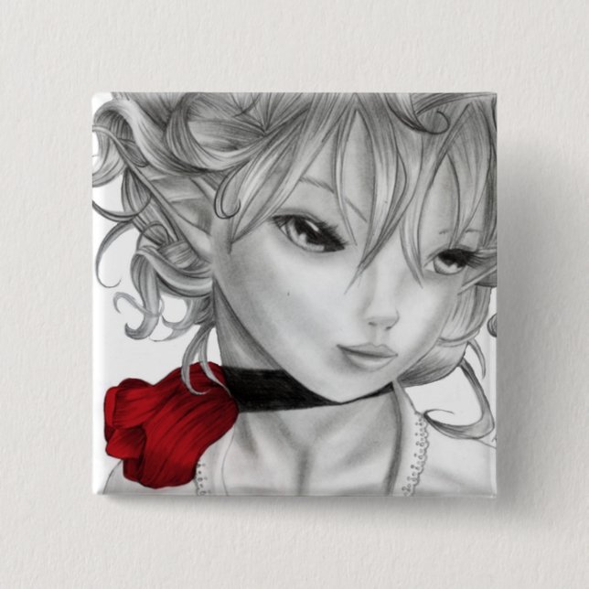 Anna Marie 2 Inch Square Button (Front)