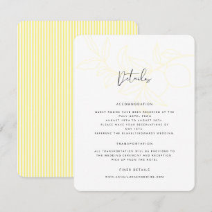 ANNA Modern Italian Lemon Stripes Détails Carte
