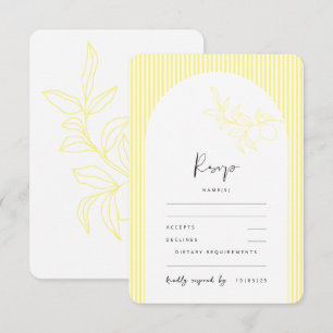 ANNA Modern Italian Lemon Stripes RSVP Card
