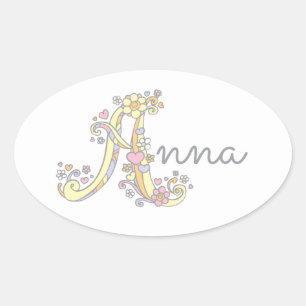 Anna ou votre nom commençant par Un étiquette