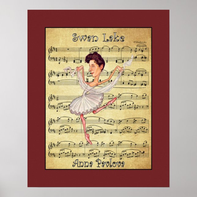 Anna Pavlova ~ P.Tchaikovsky ~ Russian Ballet ~ Poster (Front)