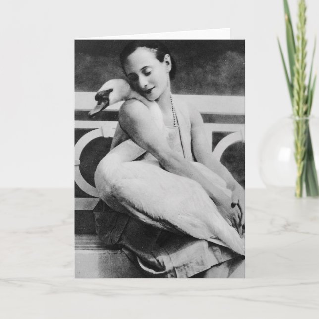 Anna Pavlova with her pet swan Jack, c.1905 Card (Front)