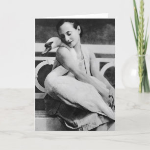 Anna Pavlova with her pet swan Jack, c.1905 Card