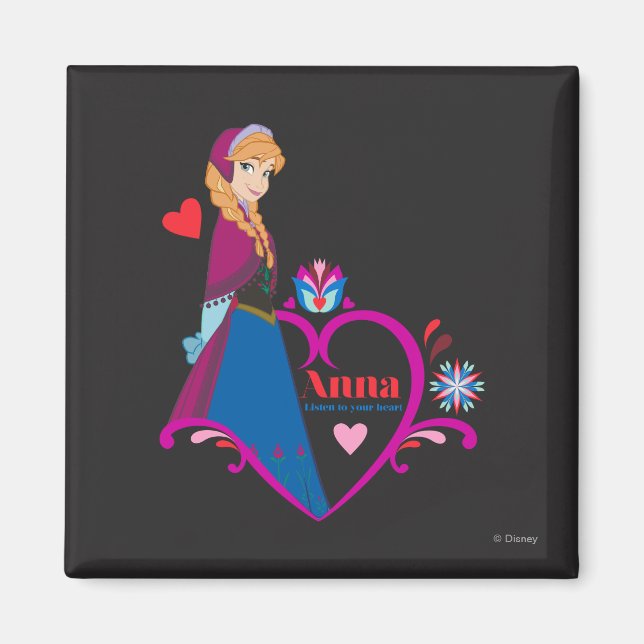 Anna | Pink Heart Magnet (Front)