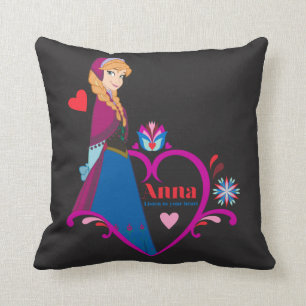 Anna   Pink Heart Throw Pillow