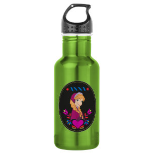 Anna   Portrait in Black Circle 532 Ml Water Bottle