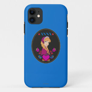 Anna   Portrait in Black Circle iPhone 11 Case